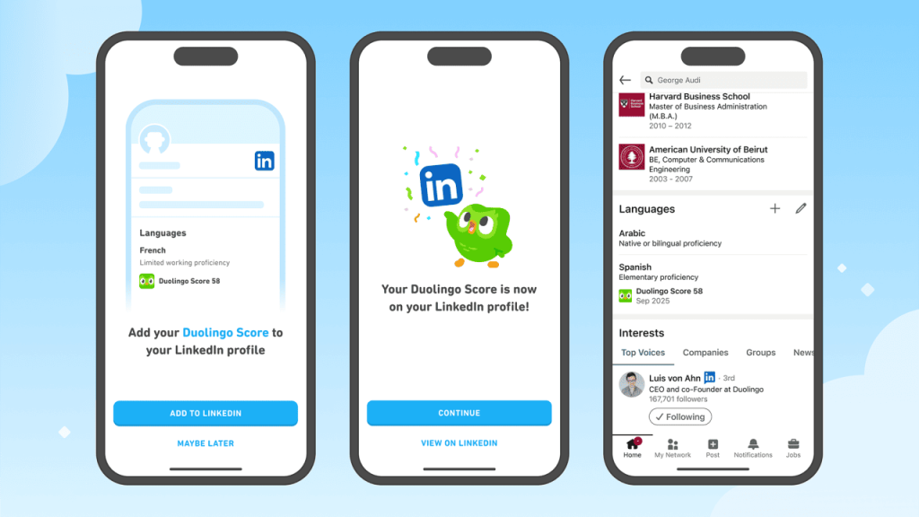 Cara Connect Duolingo ke Linkedin